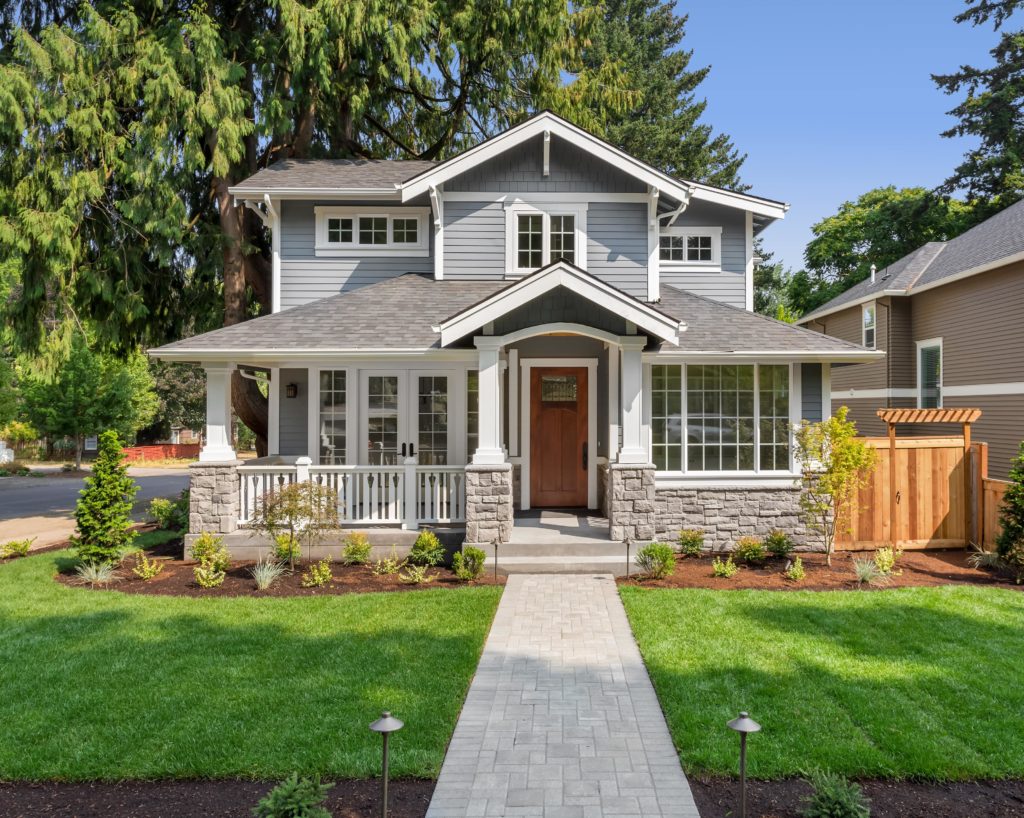 Front shot of exterior of bungalow home