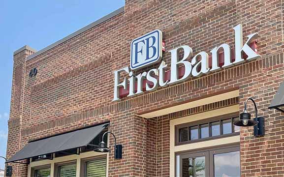 FirstBank sign on exterior of building