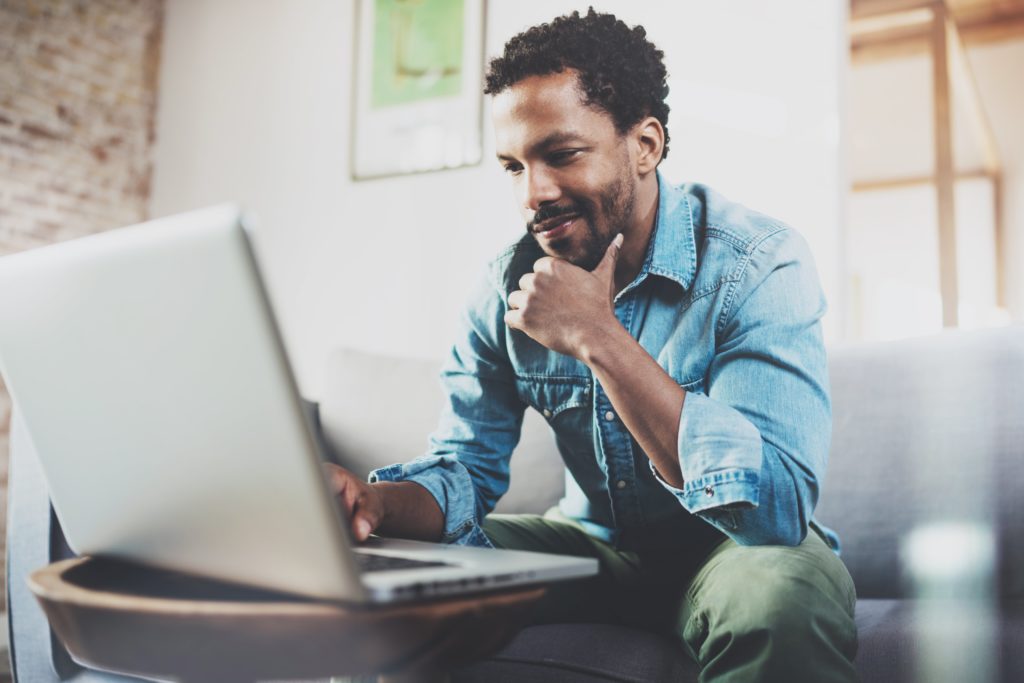 Man working on laptop