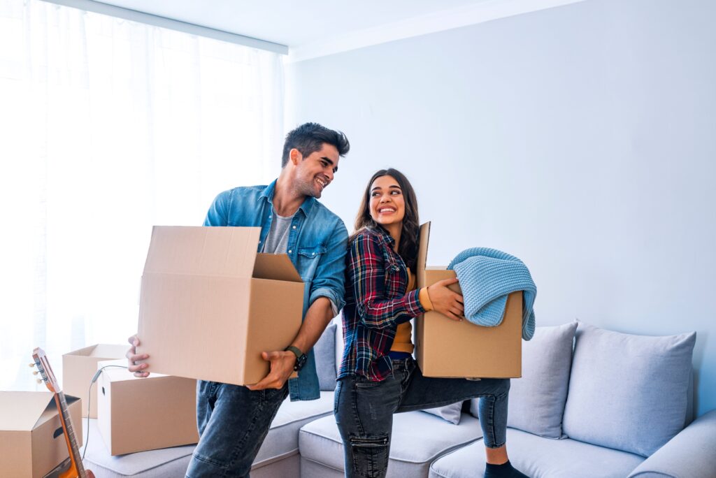 Couple moving into new house